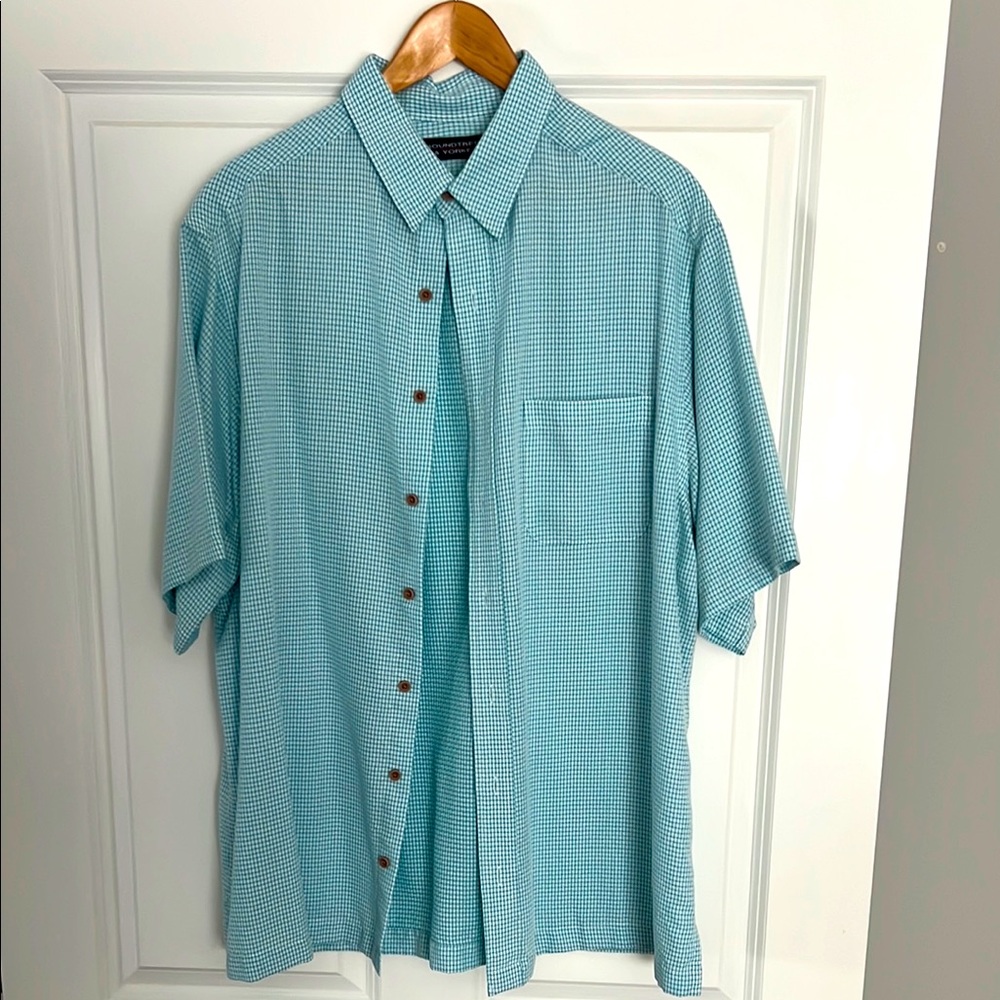 Roundtree & Yorke Blue Casual Button Down Shirt